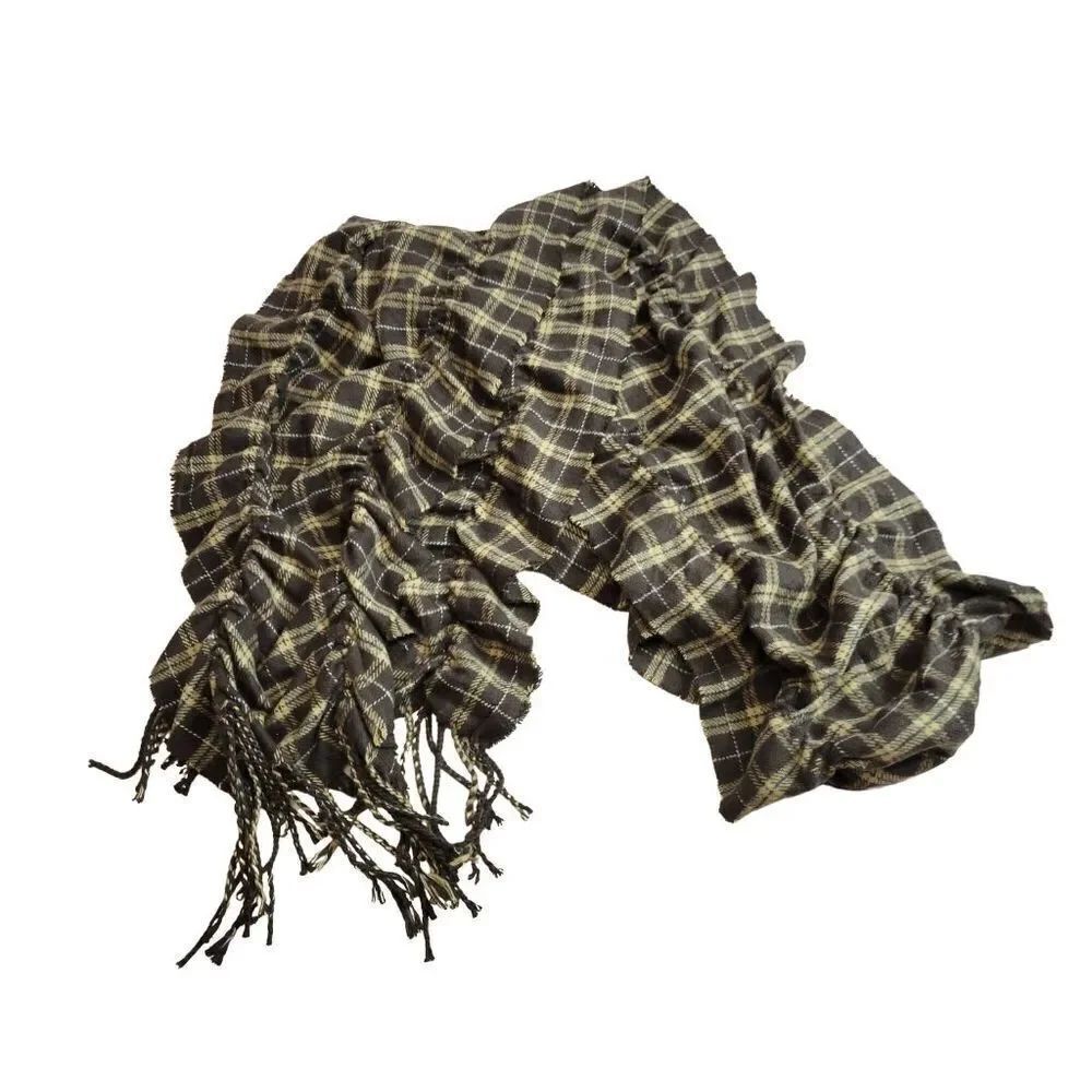 Brown plaid scarf 
